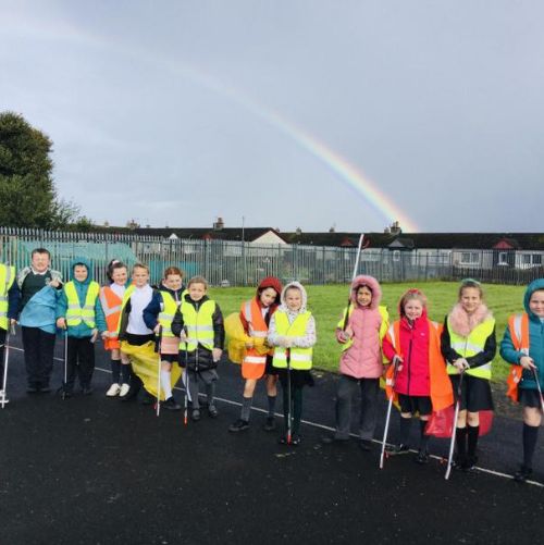 Members of the ECO Club took part in a litter pick around our school grounds