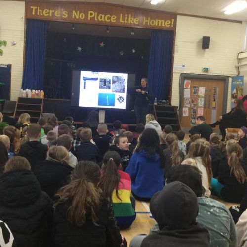 Anna from NI Water visited our assembly and brought reusable water bottles for every pupil in our school.