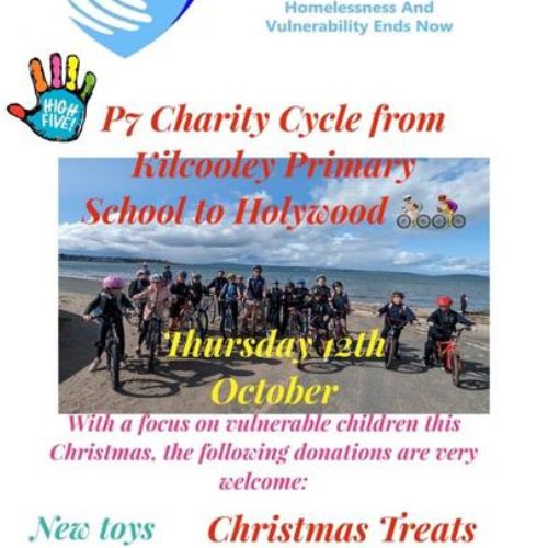 A massive well done to our P7 pupils who took part in a charity cycle to Holywood!